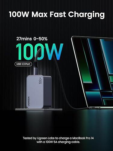 UGREEN Nexode Pro 100W GaN 3 puertos — QC4.0 + Cable
