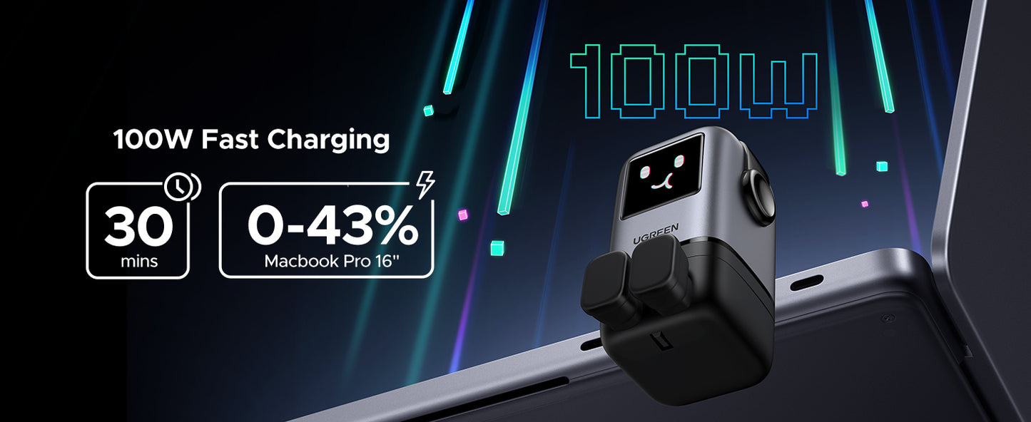 UGREEN Uno 100W GaN 4 puertos — Robot Nexode