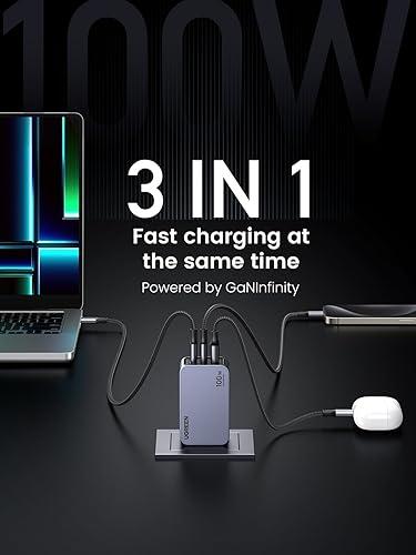 UGREEN Nexode Pro 100W GaN 3 puertos — QC4.0 + Cable