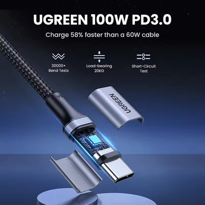 UGREEN Cable USB-C 100W PD — Carga Rápida 5A (2m)