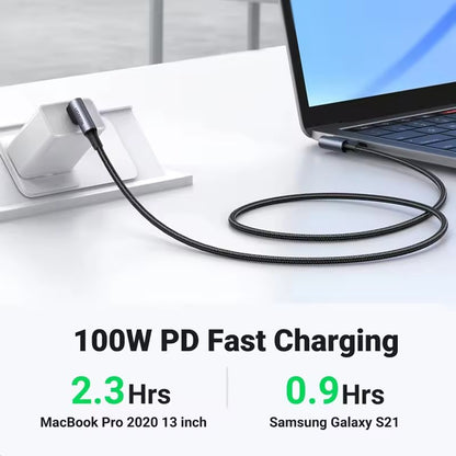 UGREEN Cable USB-C 90° 100W — Ángulo 90° Doble (2m)