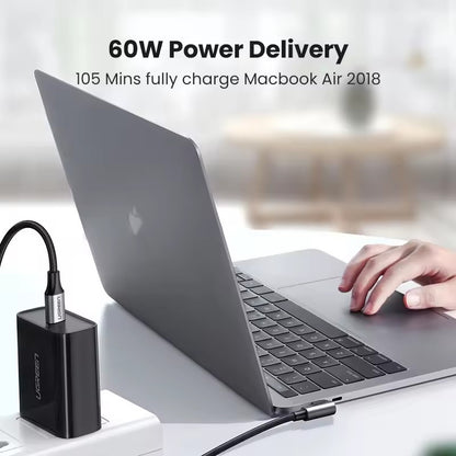 UGREEN Cable USB-C 90° 100W — Ángulo 90° Doble (2m)