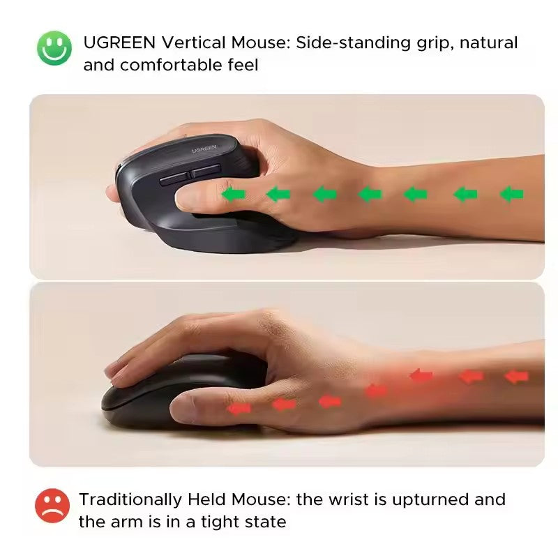 UGREEN M571P Mouse Vertical Ergonómico — 2.4G 4000 DPI