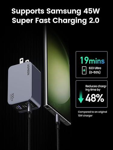 UGREEN Nexode Pro 100W GaN 3 puertos — QC4.0 + Cable