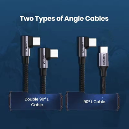 UGREEN Cable USB-C 90° 100W — Ángulo 90° Doble (2m)