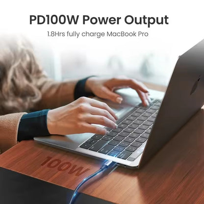 UGREEN US334 Cable USB-C 90° 100W — 5A PD  (1m)