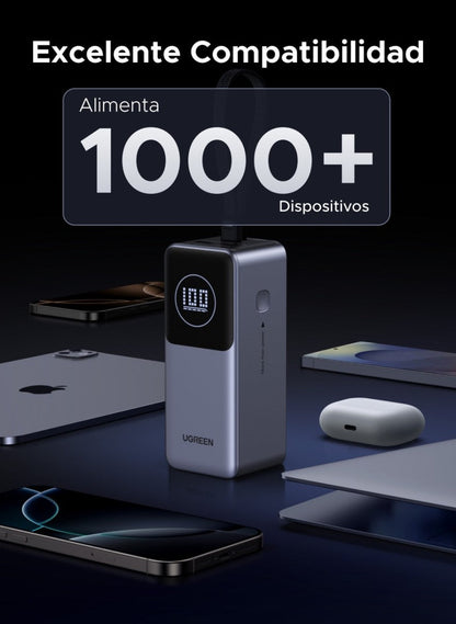 UGREEN BATERIA PORTATIL CON CABLE INCORPORADO DE 130W - 20,000MAH
